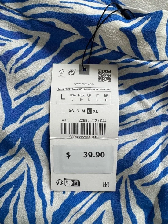 Blue and White Zebra Print Ruffled Hem Skort - Picture 6 of 6